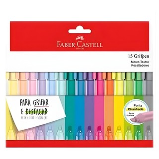 Marcador De Texto Faber Castell Grifpen Com 15 Cores MT/ES15ZF