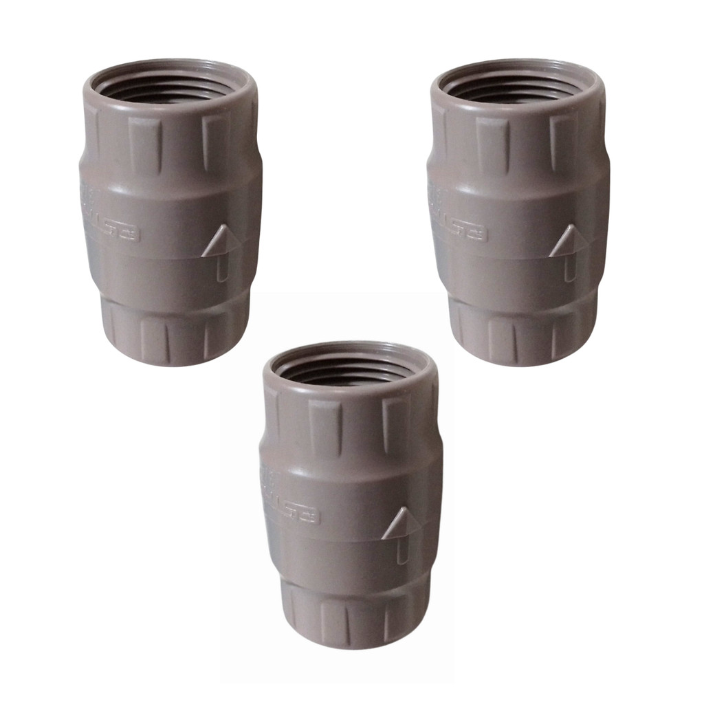 Kit 3un Válvula de Retenção Rosca 25mm Hidráulico 3/4 Marrom Estrela