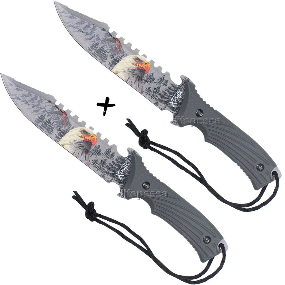 Kit 2 Facas Esportiva 3D Xingu XV3408 Full Tang Com Bainha Camuflada