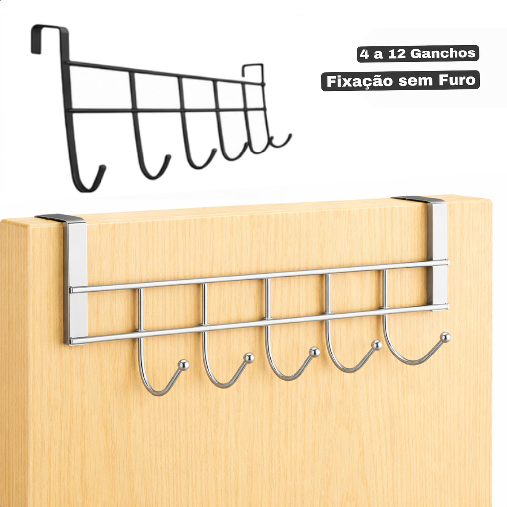 Suporte Cabideiro com Gancho para Porta sem Furo Organizador em Oferta na Shopee