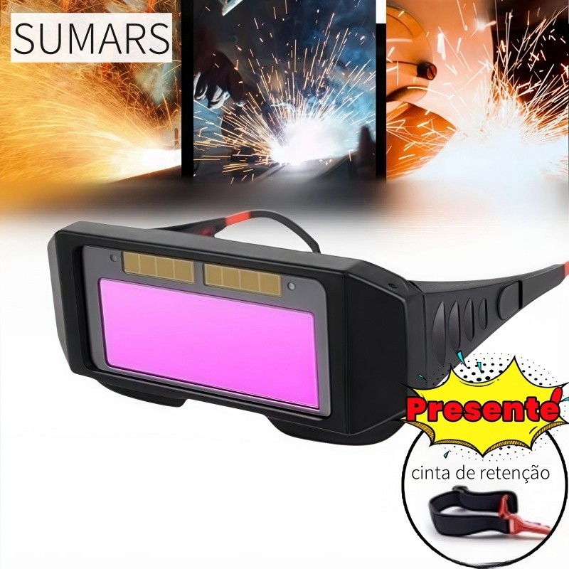 Óculos De Solda Para Soldador C Escurecimento Automático Com Cinta Fixa