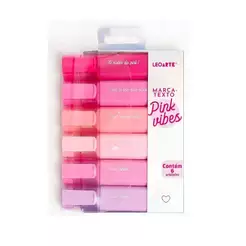 Estojo com 6 Cores de Marca Texto Pink Vibes Leoarte Leonora - 96154