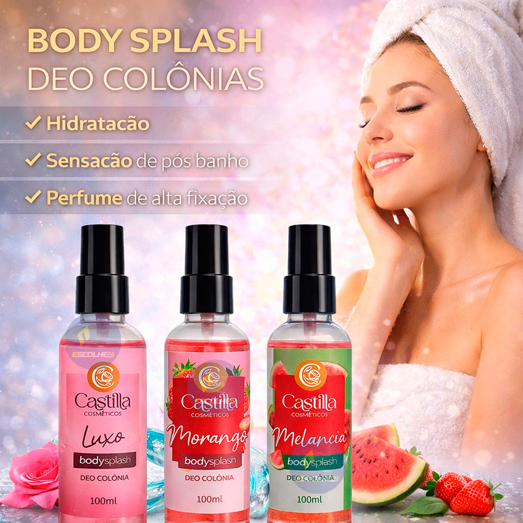 Deo Colônia Body Splash 100ml Água De Cheiro Sensação Pós Banho