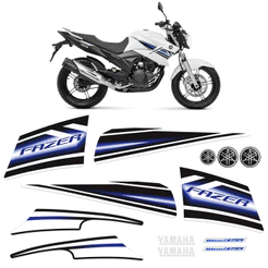 Adesivos Para Yamaha Fazer 250 Flex 2014 Moto Branca + Logos