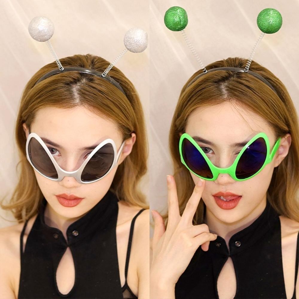 Óculos Festa e Tiara Arco Cabeça Antena Funny Alien Alienígenas Et Dança Kit Fantasia Festa Cosplay Carnaval Halloween em Oferta na Shopee