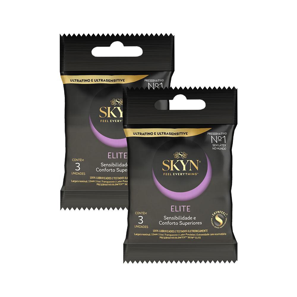 Kit 2 Pacotes Preservativo SKYN Elite C/ 3 Unidades Cada em Oferta na Shopee