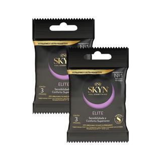 Kit 2 Pacotes Preservativo SKYN Elite C/ 3 Unidades Cada em Oferta na Shopee