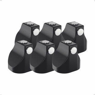 Kit 6 Trava Porta Magnetico Fixador Piso Parede Preto Stam