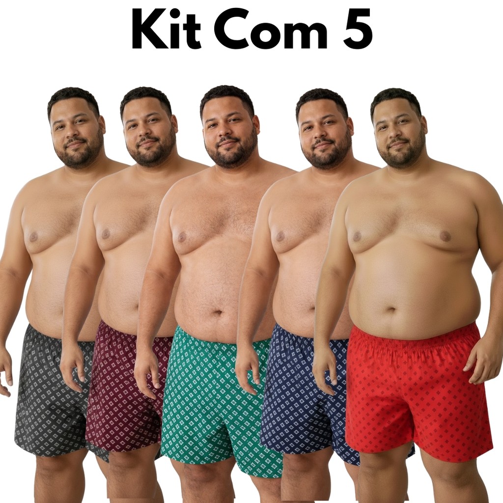 Samba Canção Plus Size XGG Kit com Malha Estampada Leve e Macia Cueca de Dormir Pijama em Oferta na Shopee