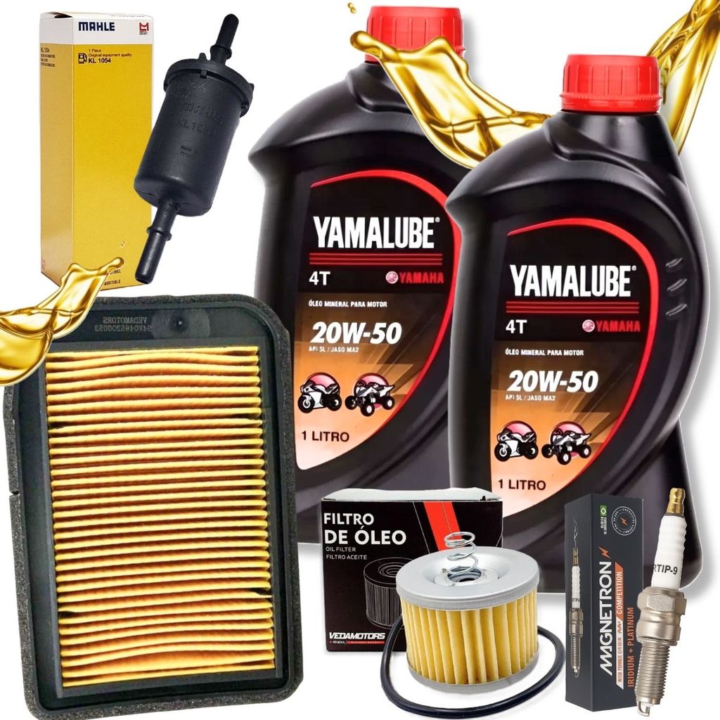 Kit Revisão Fazer 150 / Crosser 150 Yamalube 20W50 + Filtros e Vela Iridium em Oferta na Shopee
