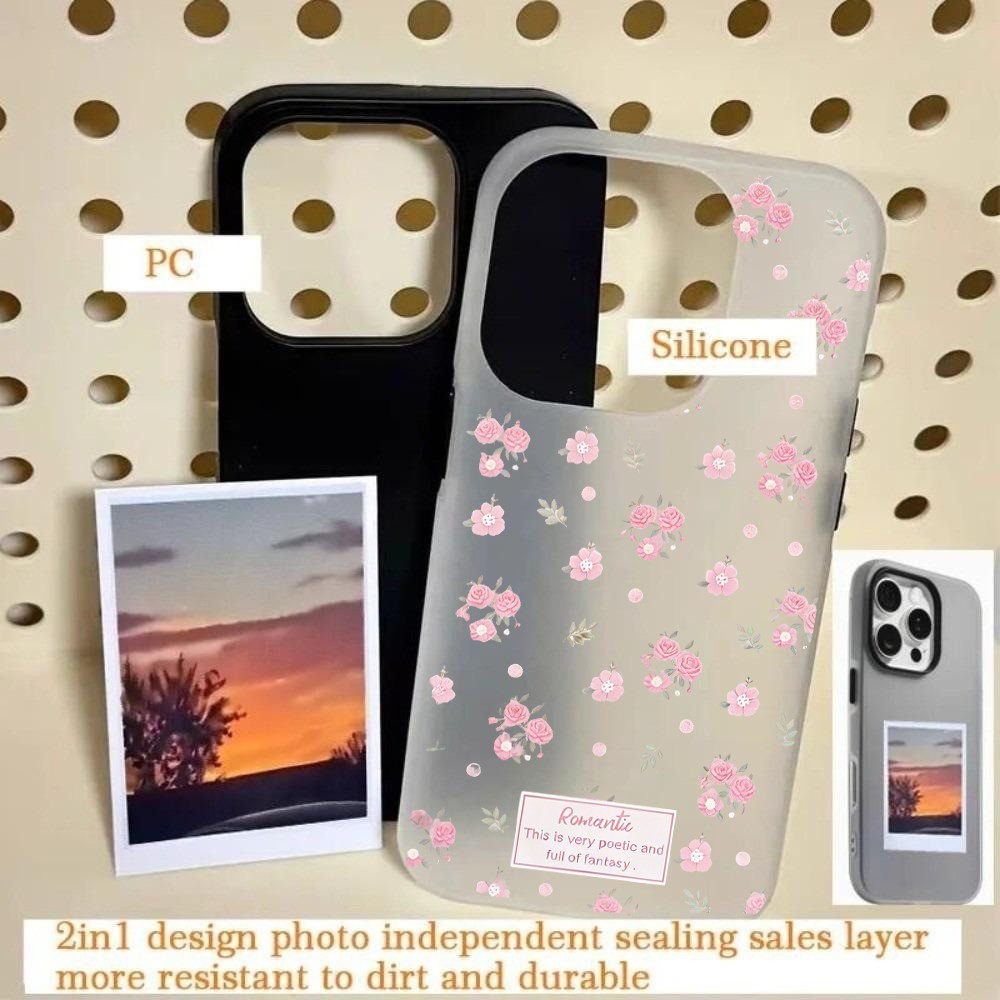 2 Em 1 Capa Capinha Para iPhone 17 Pro Max 16 15 14 13 11 12 XS XR Plus Air SE 2020 Gelatina Floral Fresca de Caso