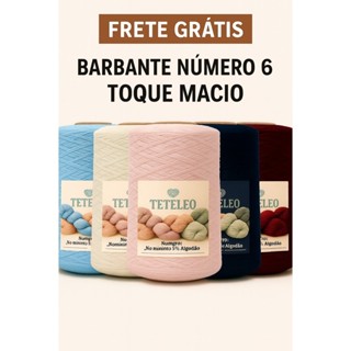 Barbante Para Crochê Teteleo Fio Especial Artesanato Número 6 Colorido N.º 6 em Oferta na Shopee
