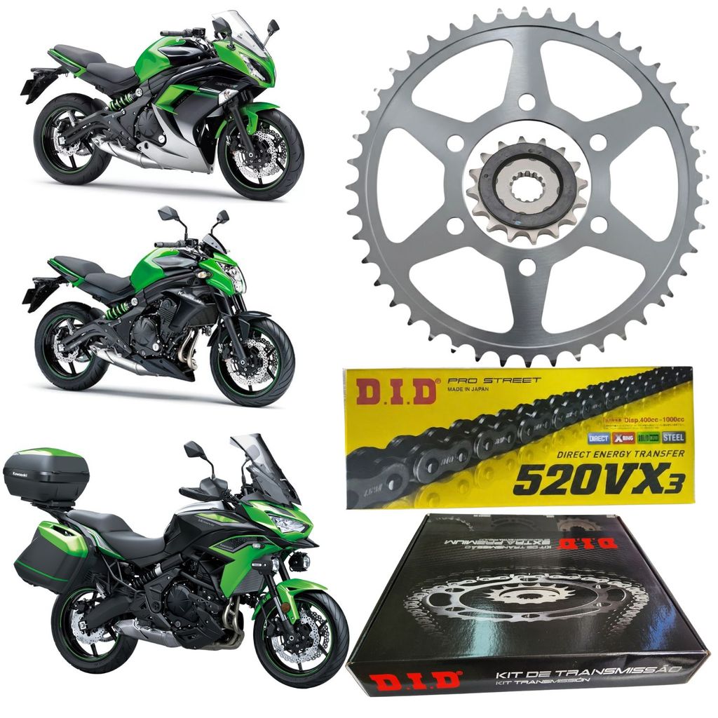 KIT DE RELAÇÃO DID PREMIUM KAWASAKI VERSYS NINJA Z650 -46/15T - (520VX3-114ZB)