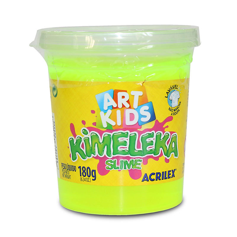 Kimeleka Slime Art Kids 180g Amarelo Limão 504 Acrilex em Oferta na Shopee