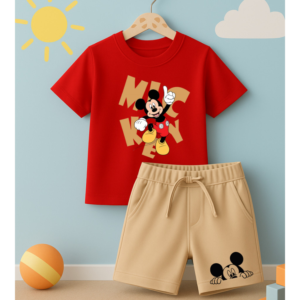 Conjunto Camiseta e Short Moletom Com Bolso Infantil Juvenil Verão básico casual Menino 100% Algodao