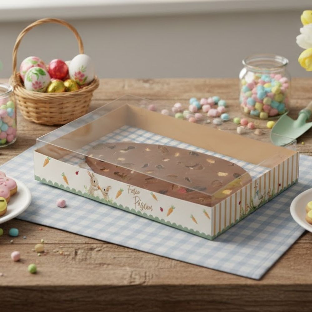 Caixa Para Ovo Tablete de 500g - Páscoa Lovely Garden - G 20,5x13,5x3cm - 6 unidades - Cromus - Rizzo
