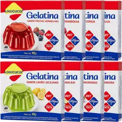 Kit com 8 Unidades de Gelatina Zero Lowçucar 10g Sabores Variados