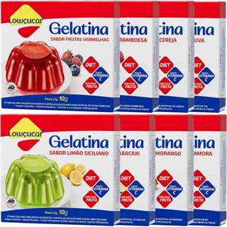 Kit com 8 Unidades de Gelatina Zero Lowçucar 10g Sabores Variados em Oferta na Shopee