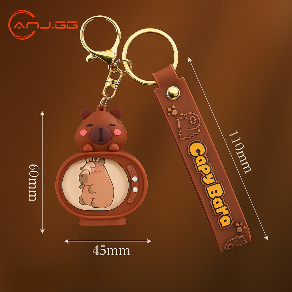 kit 3  Chaveiro com iluminação LED, pingente de bolsa, capivara, formato de TV, joia portátil para meninas  aleatório