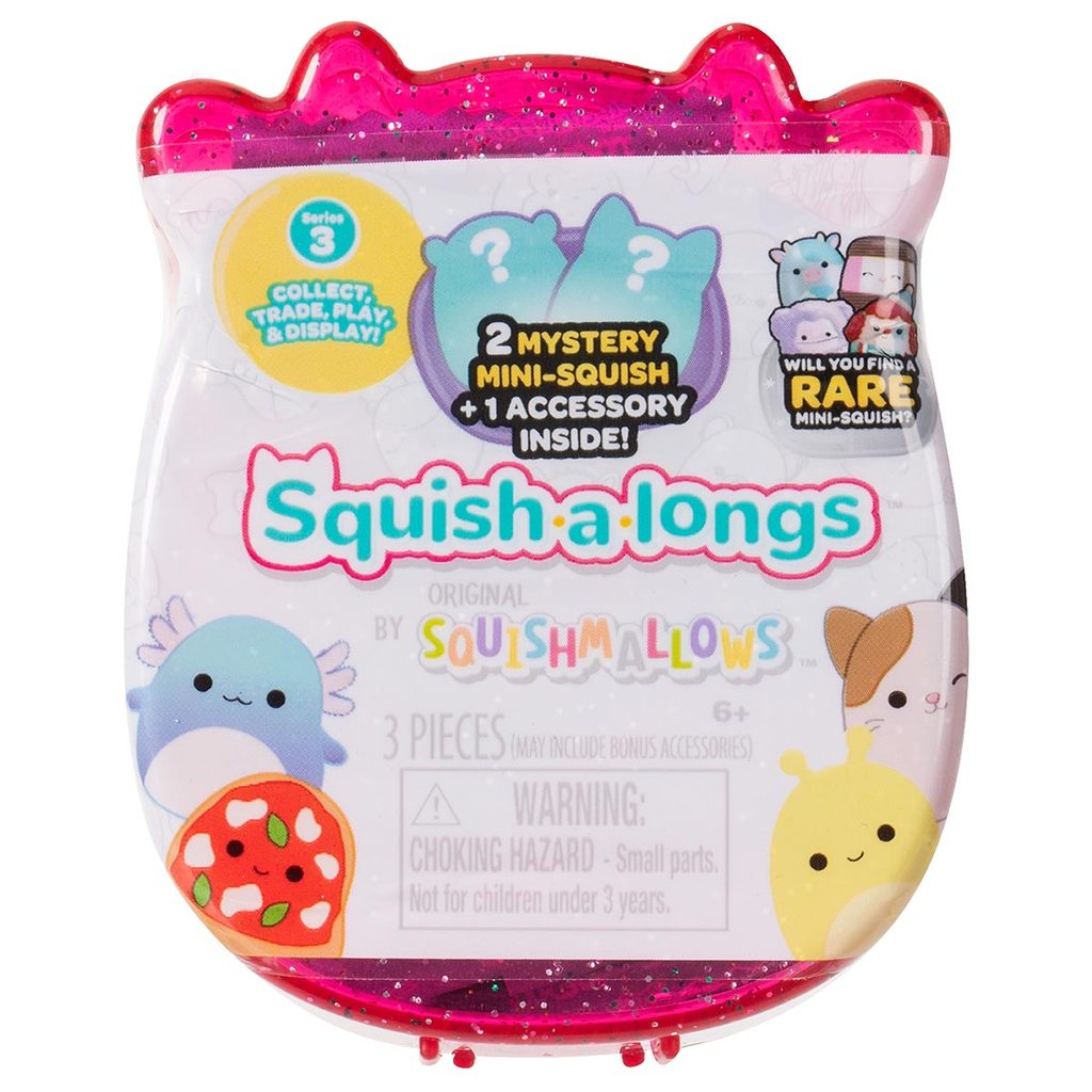 Pack 2 Bonecos Surpresa Squish-a-Longs Case Rosa Brilhante