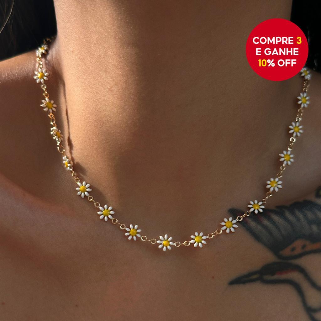 Colar De Margarida De Verão Feminino Pingente Floral Na Moda Boho Jóias Acessório De Festa Diária