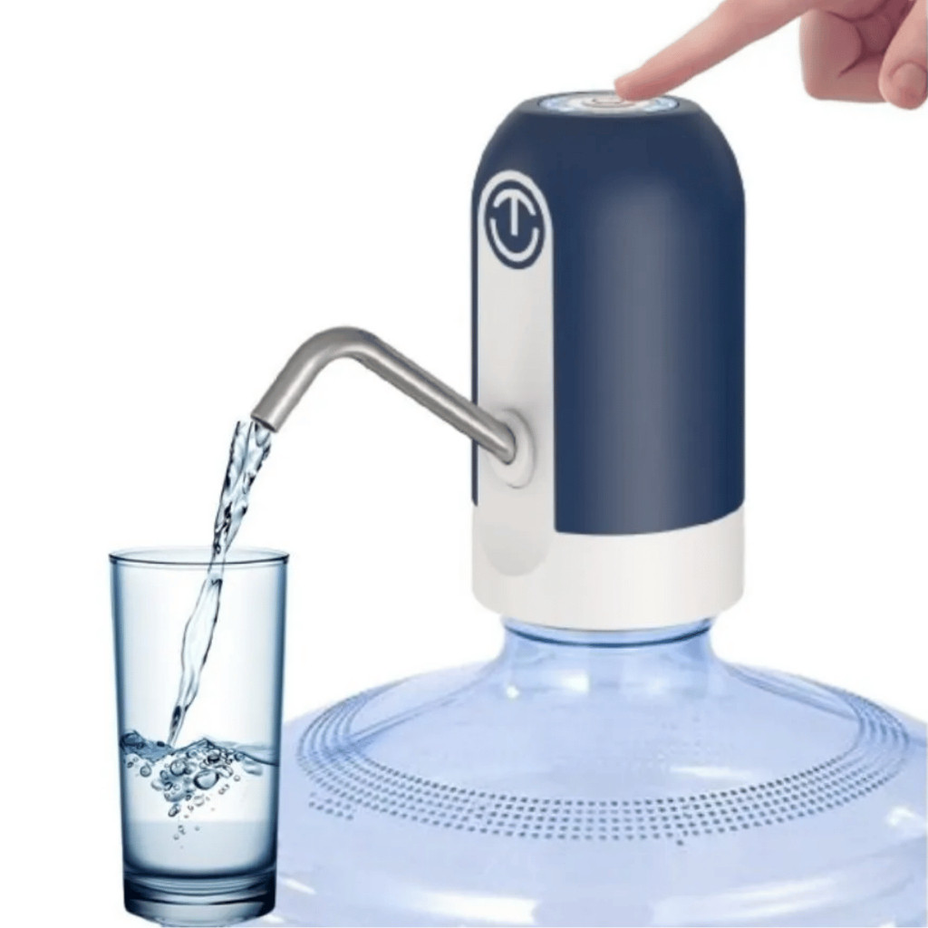 Bomba Elétrica Para Galão Garrafão De Água Bebedouro Cor Azul-escuro em Oferta na Shopee