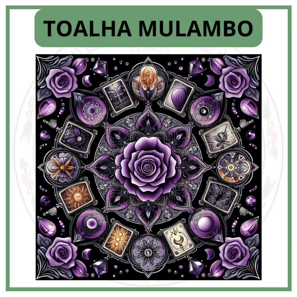 Toalha para Jogo de Tarot 0,70x0,70cm Mulambo em Oferta na Shopee