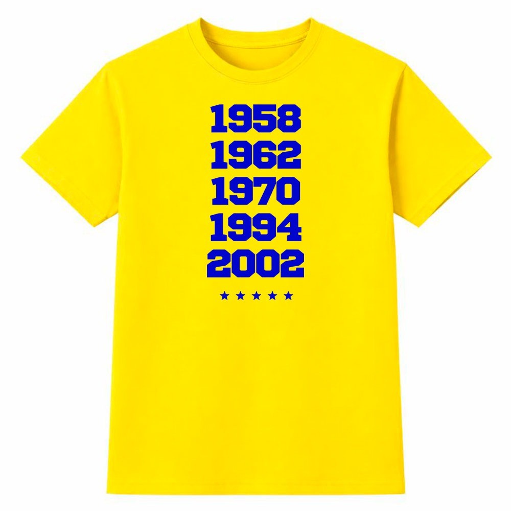 Camiseta Feminina 100% Algodão Camisa Brasil Pentacampeão Copa do Mundo Futebol Torcida Moda