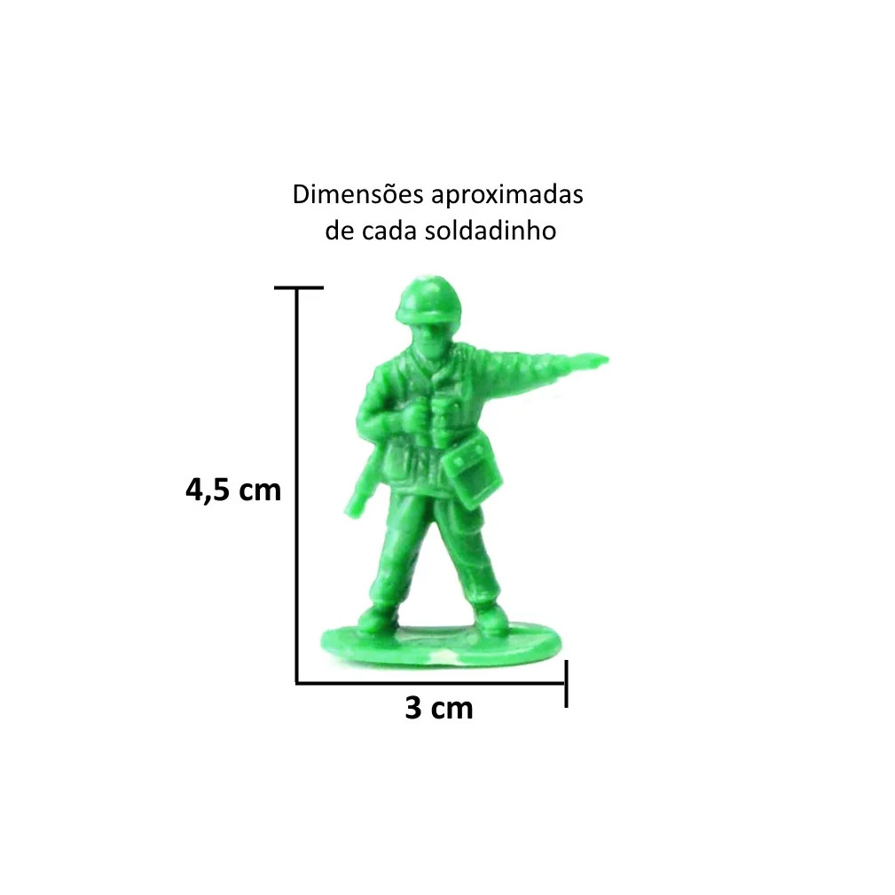 Kit 50 Soldados Brinquedo Exército Miniatura Militar Guerra
