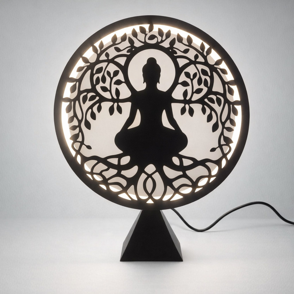 Imagem Luminaria Meditação Árvore - Decoração Moderna Zen Minimalista | Abajur para Sala Quarto