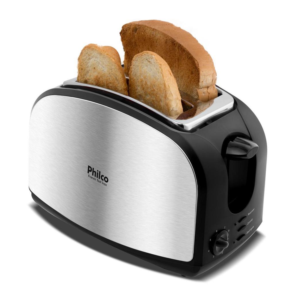 Torradeira Philco Inox 3 funções 900W French Toast em Oferta na Shopee