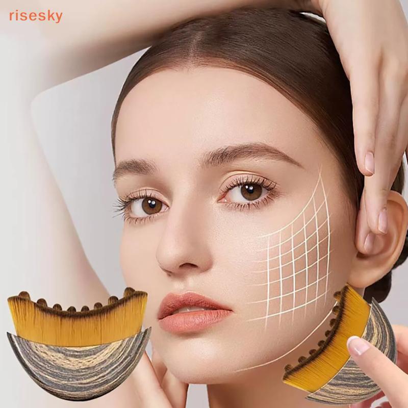 [risesky] Escova Facial Para Contorno Linfático , Seca Rosto , Tamanho S , Massageador Esculpir A Pele , Ferramenta De M em Oferta na Shopee