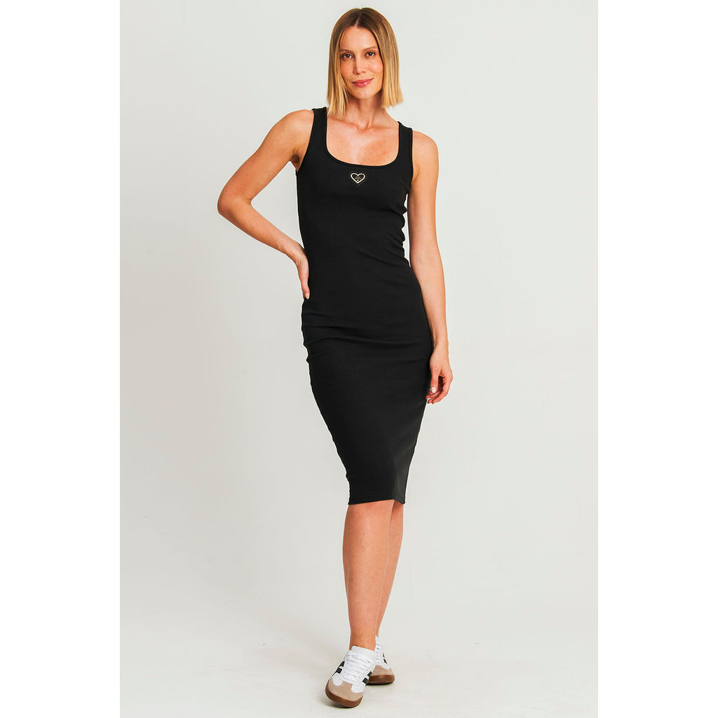 Vestido Midi Regata Decote u Polo Wear Preto em Oferta na Shopee
