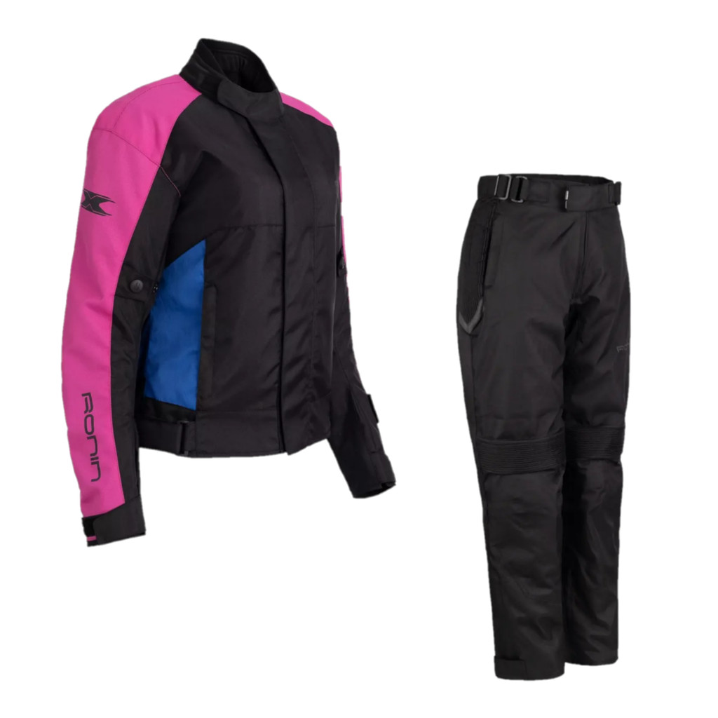 Roupa Moto Texx Ronin V2 Conjunto Feminino Preto Rosa Azul em Oferta na Shopee