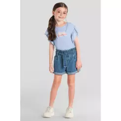 Blusa infantil menina em malha flamê Mundi