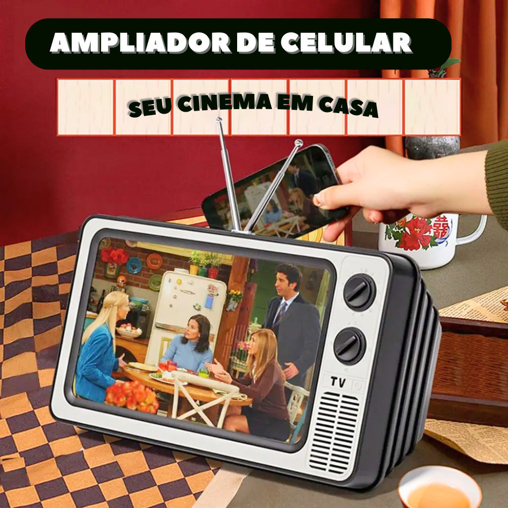 Ampliador de Tela de Celular, Tela de Filme Com HD Formato de TV Antiga 12" LOJA UTILAR