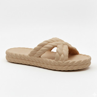Chinelo Feminino Plataforma Trançado em X Confortável Casual