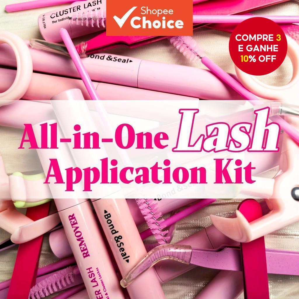 1 Conjunto Kit de Pinça de Cola Dupla 2 em 1 e Adesivo para Cílios Postiços, de Longa Duração, Curvatura e Alongamento,