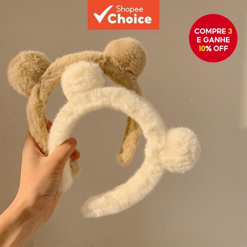 Argola De Cabelo Com Orelhas De Urso De Desenho Animado Fofo – Joias De Faixa De Cabeça De Pelúcia Para Mulheres em Oferta na Shopee