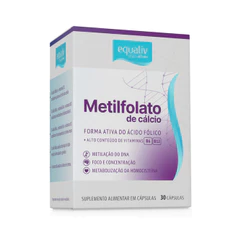 Metilfolato de Cálcio Vitamina B6 e B12 30 Cápsulas Equaliv