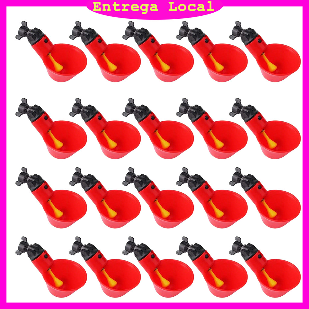 20 copos para aves automáticos,acessório de criação doméstica DIY para bebedouro de galinhas,pássaros,patos e codornizes