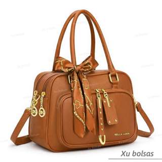 Bolsas Feminina Com Lencinho Alça Lateral Transversal Faixa De Mão De Couro DEC6170# em Oferta na Shopee