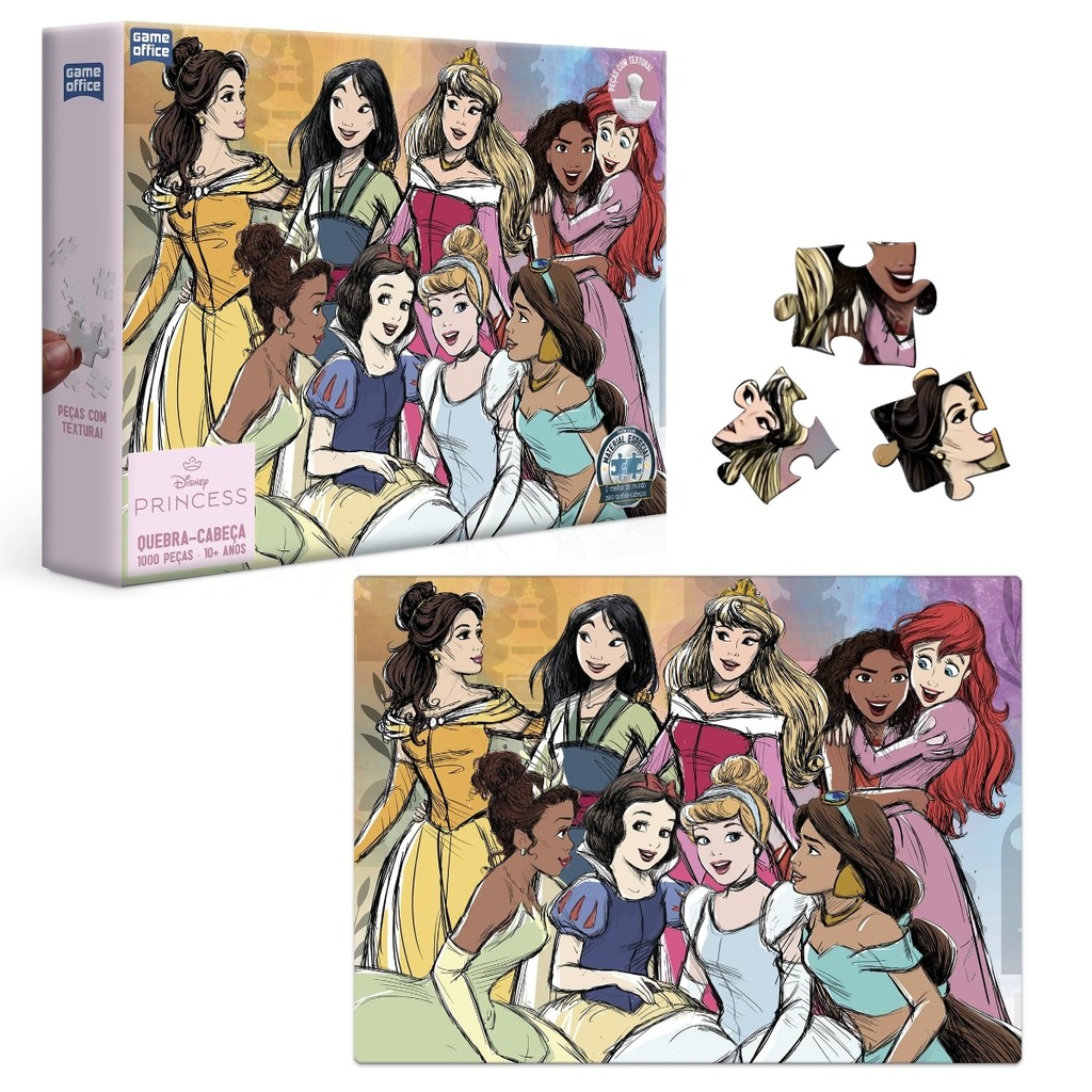 Quebra-Cabeça Princesas Disney 1000 Pçs Game Office Toyster em Oferta na Shopee