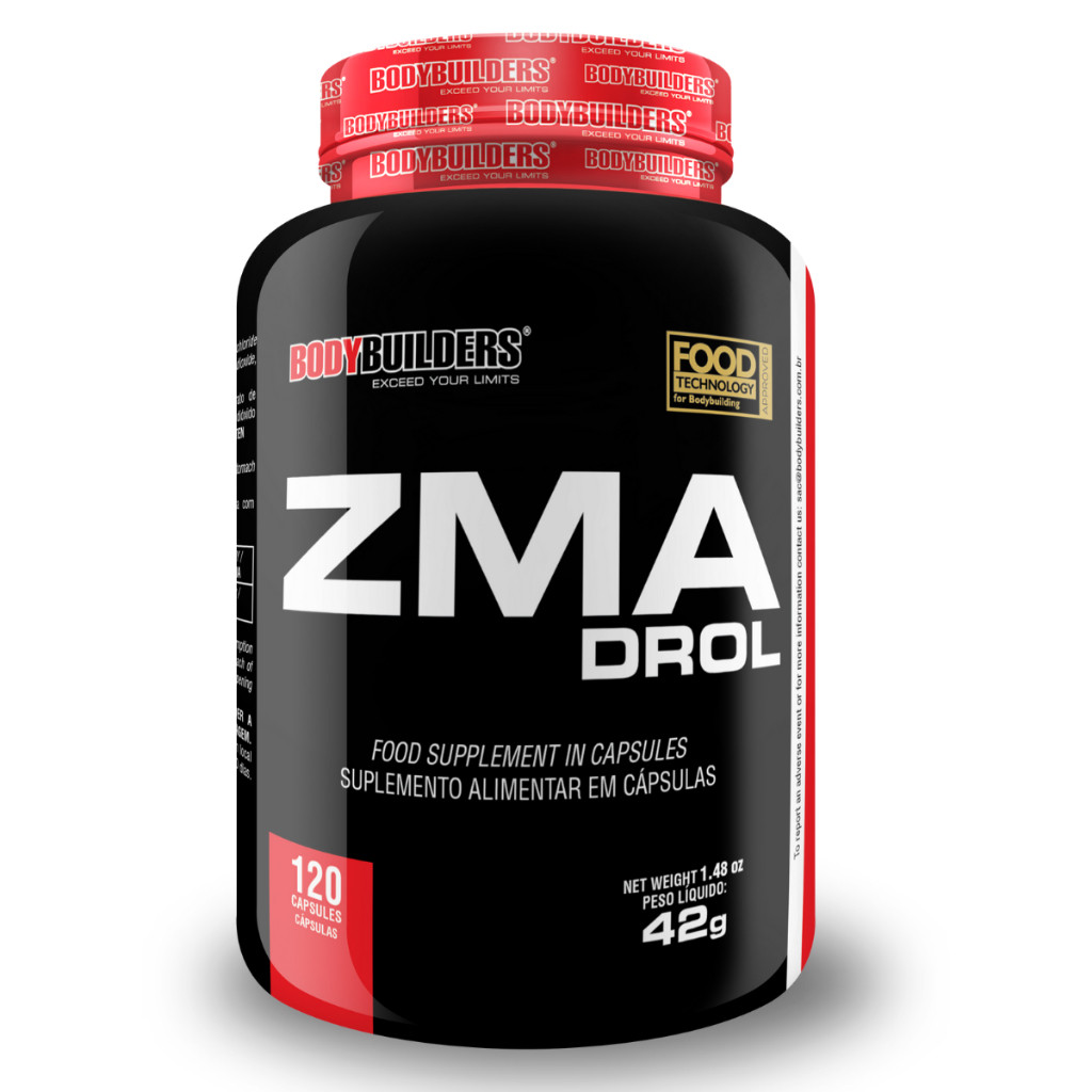 ZMA Drol 120 Cáps - Auxilia no Crescimento e Força Muscular - Bodybuilders