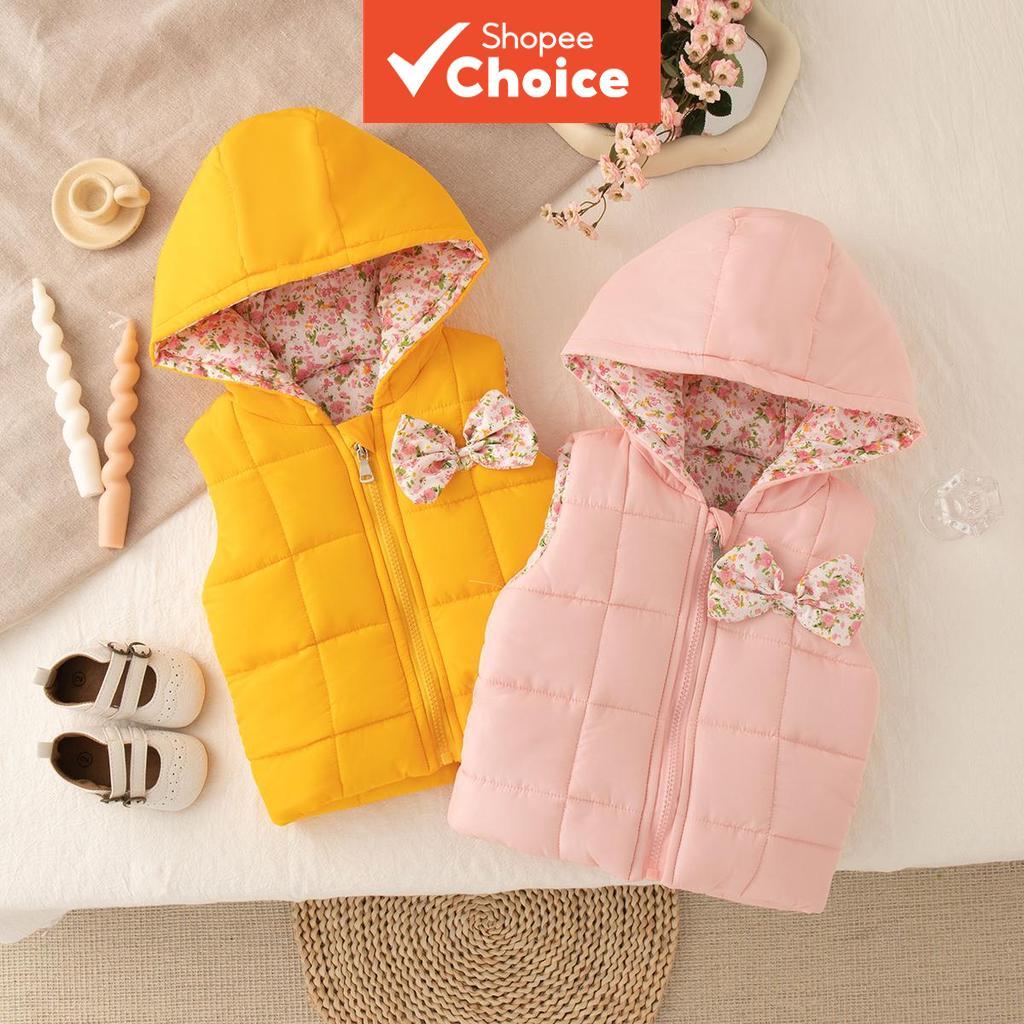 Inverno Nova Jaqueta De Bebê Com Capuz Colete Doce Floral , Roupas Infantis Quentes Diárias Para Bebês Meninas (6 Meses 