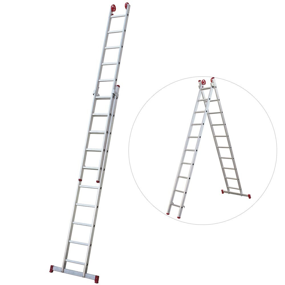 Escada de alumínio extensível 2,96 x 4,86 m 2 x 10 degraus ESC0619 Botafogo