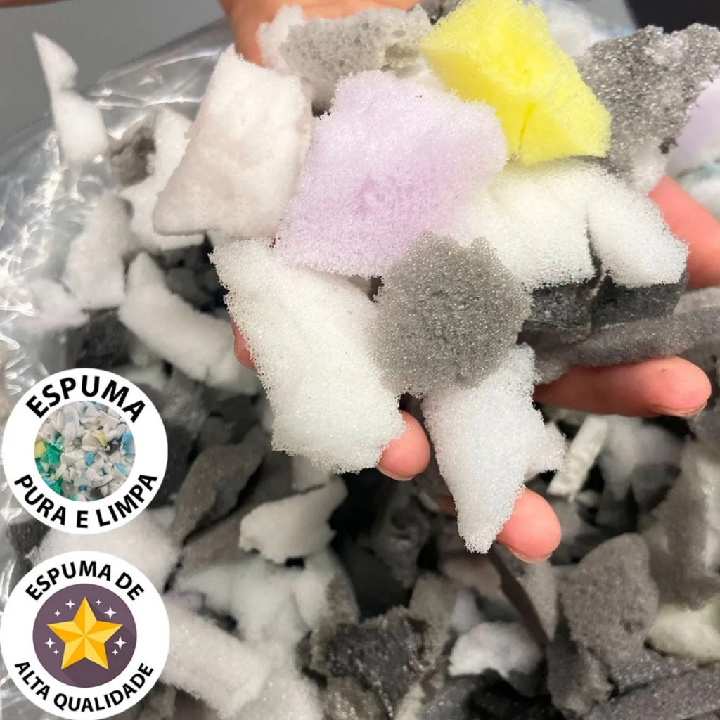 FLOCOS DE ESPUMA 05KG ESPONJAS LAVAR LOUÇA ESFREGÕES ALMOFADAS TRAVESSEIROS PUFFS COLCHONETE PELUCIA ENCHIMENTO ..