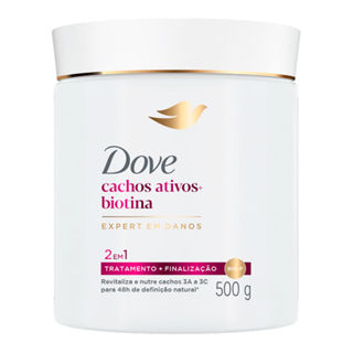 Máscara Tratamento e Finalização 2 em 1 Dove Cachos Ativos e Biotina Expert em Danos 500g em Oferta na Shopee