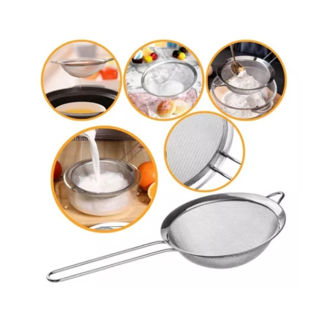 Peneiras Peneira Coador Coadores 10cm 18cm 16cm 20cm Para Suco Farinhas Grãos Para Cozinha Universal em Oferta na Shopee