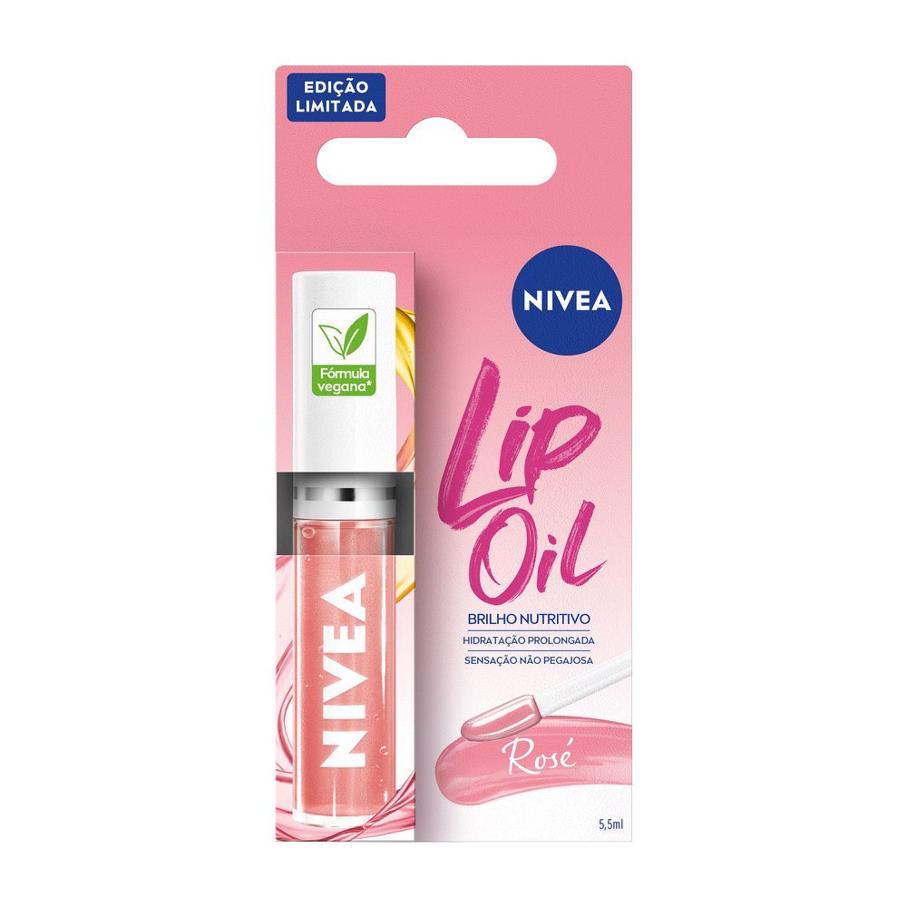 Hidratante Labial Nivea Lip Oil Rose 5,5ml em Oferta na Shopee